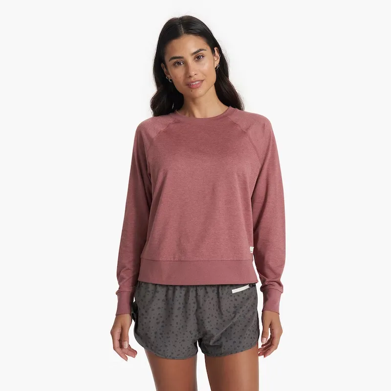 vuori long sleeve dress Vuori Long Sleeve Halo Essential Dress In Elderberry Heather