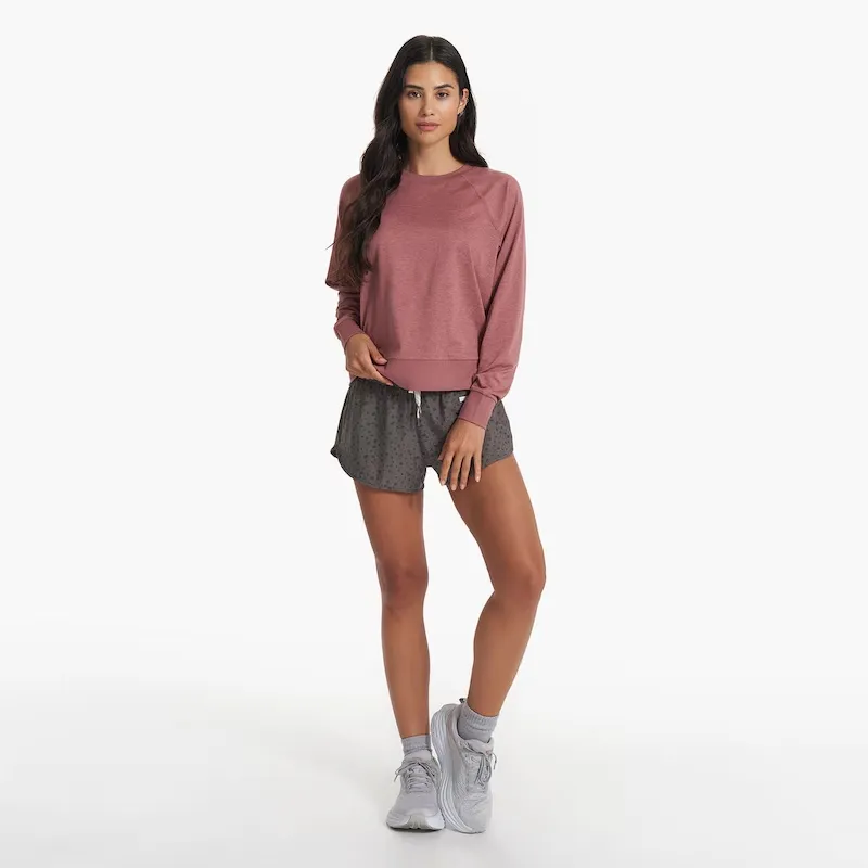 knee length dresses for ladies Vuori Women's Long Sleeve Halo Crew Pale Grey Heather / XL